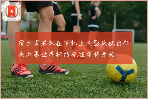 荷兰国家队在飞机上合影庆祝出征美加墨世界杯的旅程即将开始