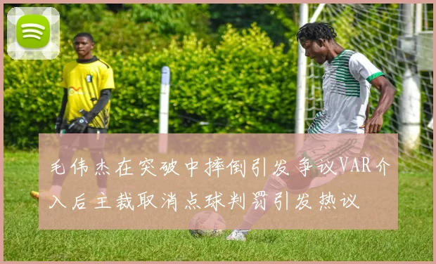 毛伟杰在突破中摔倒引发争议VAR介入后主裁取消点球判罚引发热议